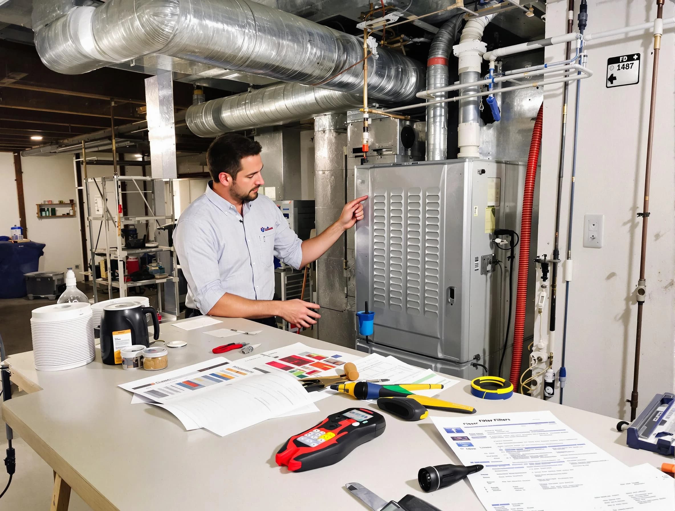 Newport Beach Air Duct Cleaning inspector conducting detailed filter system evaluation using professional diagnostic tools in Newport Beach