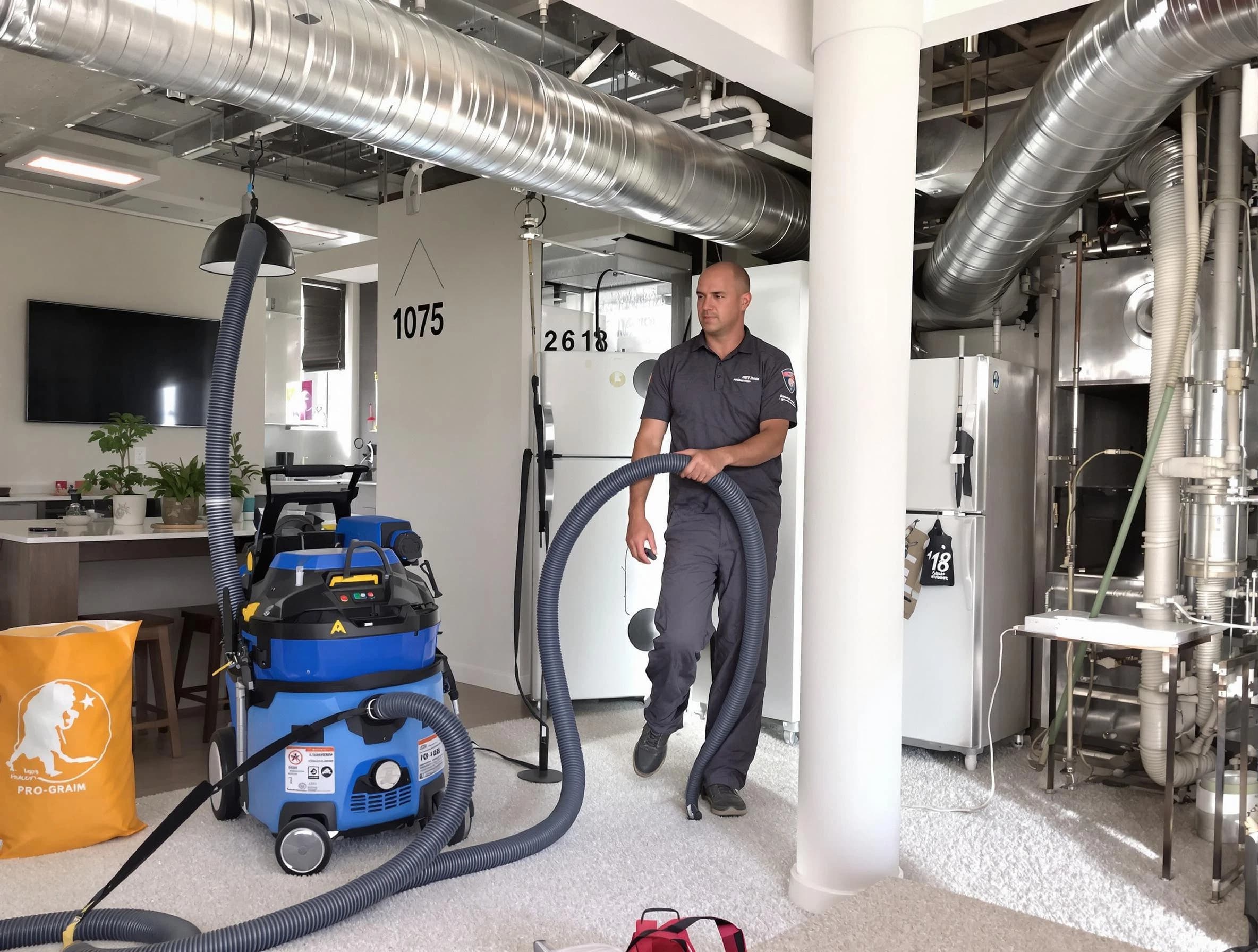 Newport Beach Air Duct Cleaning expert performing detailed indoor duct cleaning for improved air quality in Newport Beach