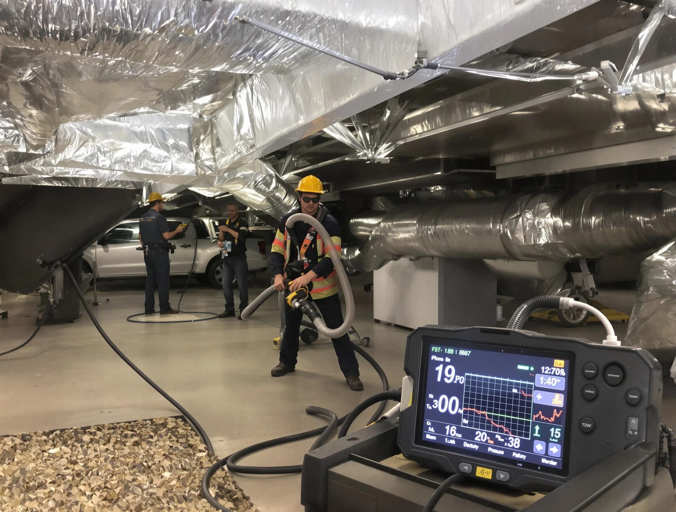 Professional negative pressure duct cleaning by Newport Beach Air Duct Cleaning in Newport Beach