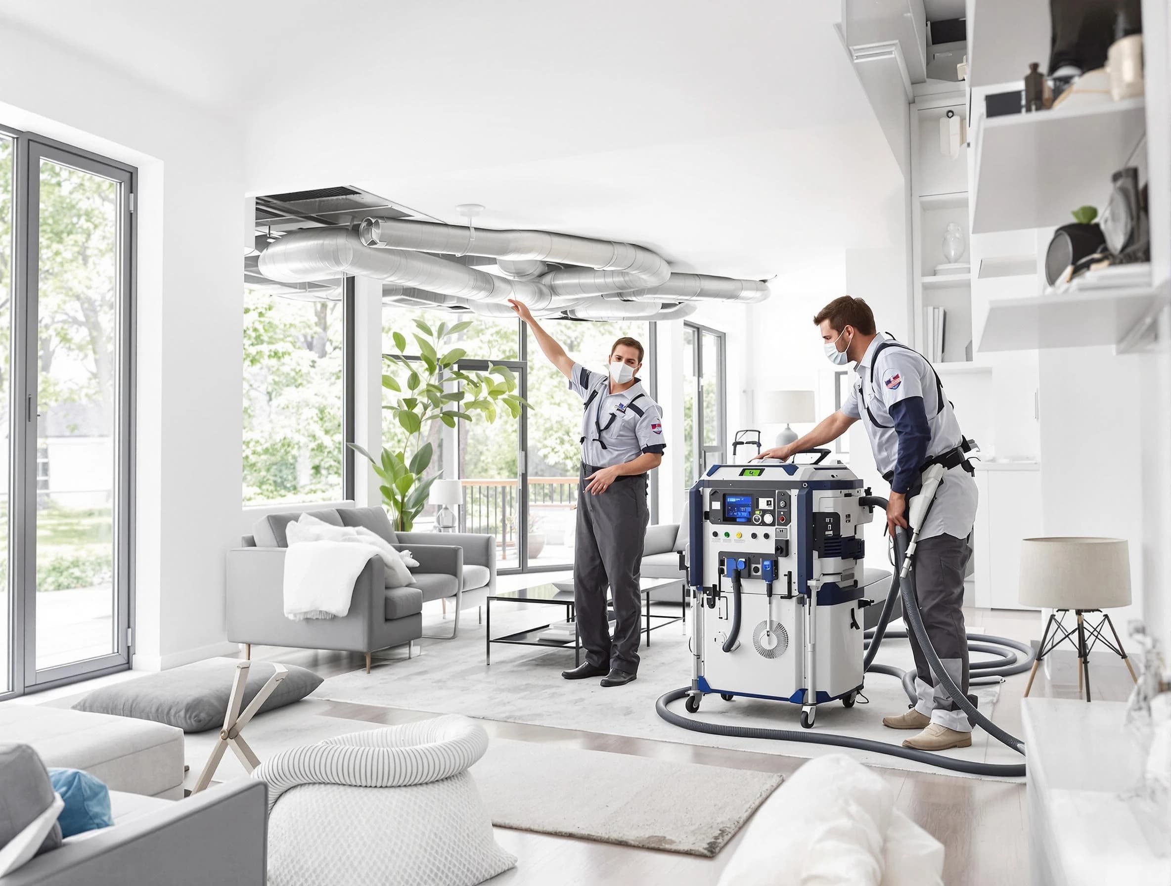 Newport Beach Air Duct Cleaning professional conducting pure air duct cleaning with state-of-the-art equipment in Newport Beach