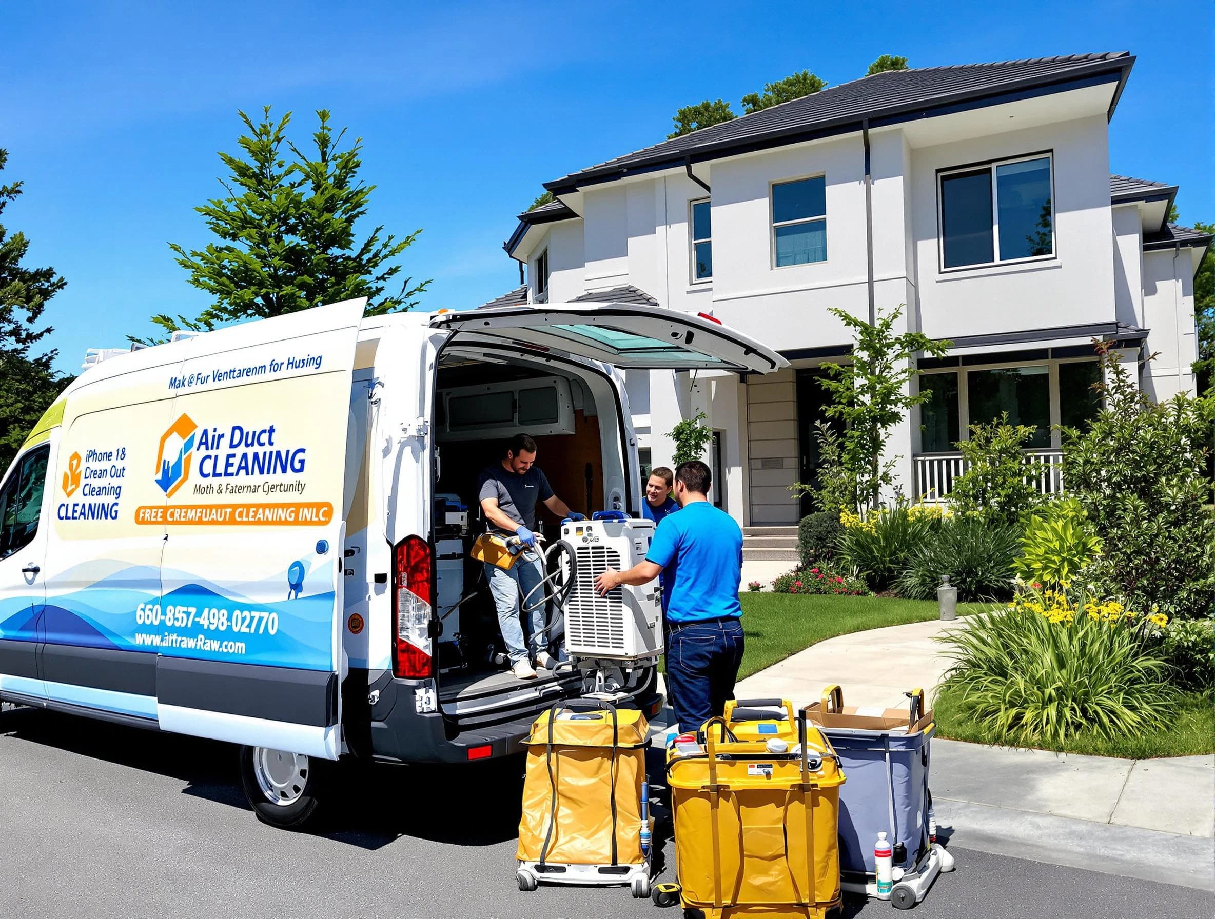Newport Beach Air Duct Cleaning technician performing professional air duct cleaning in Newport Beach